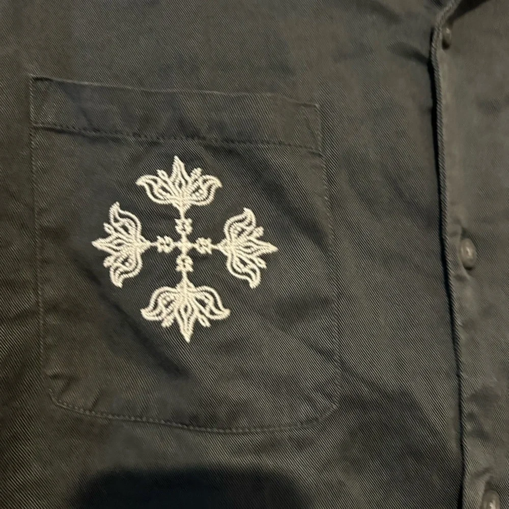 PacSun Charcoal Men's Shirt with White Embroidery